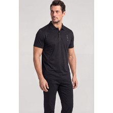 Paul & Shark Erkek Regular Fit %100 Pamuklu Logo Detaylı Kısa Kollu Siyah Polo Yaka T-Shirt 26411236-011