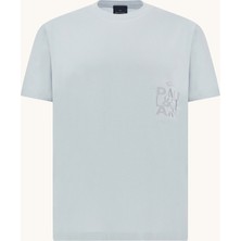 Paul & Shark Erkek Regular Fit Yuvarlak Yakalı Logo Işlemeli Pamuklu Kısa Kollu Mavi T-Shirt 26411031-394