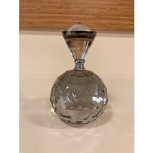 Dekoratif Kristal Şişe Silindir Model Ortaboy Yükseklik 14 cm Renk Füme Gümüş