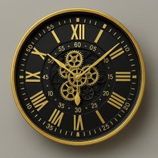 Genel 80 cm Metal Kasa Hareketli Çarklı Duvar Saati – Sessiz Akar Mekanizma, Dekoratif Büyük Boy Endüstriyel Saat