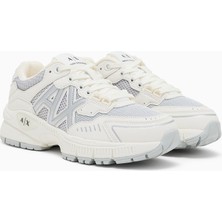 Armani Exchange Kadın Rahat Yüksek Taban Ax Logolu Üstü Nefes Alabilir Fileli Beyaz Sneaker XDX195 XV944-S137