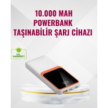 Powerbank 10000 Mah – Çift USB Çıkışlı, Type-C Girişli, Şık Beyaz Tasarım