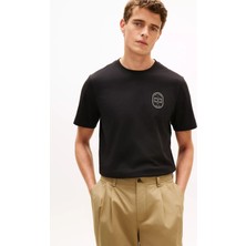 Tommy Hilfiger Erkek Normal Kesim Yuvarlak Yakalı Pamuklu Kısa Kollu Siyah T-Shirt MW0MW42364-BDS