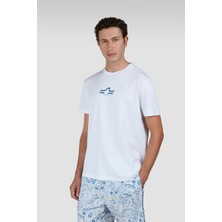 Paul & Shark Erkek Kısa Kol Regular Fit Bisiklet Yaka Pamuklu Kumaş Beyaz T-Shirt 25411084A-010