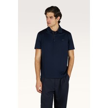 Paul & Shark Erkek Düğme Kapama Kısa Kol %100 Pamuk Lacivert-Gold Polo Yaka T-Shirt 26411224-50E