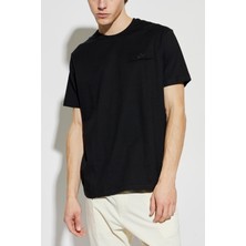 Paul & Shark Erkek Kısa Kol Bisiklet Yaka Rahat Kesim Siyah T-Shirt 26411038-011