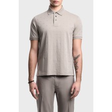 Emporio Armani Erkek Kısa Kol Pamuklu Regular Fit Gri Polo Yaka T-Shirt EM004912 AF10762-F6219