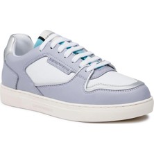 Emporio Armani Kadın Marka Logolu Rahat Taban Bağıcıklı Lila Sneaker X3X150 XN200-LIL/SIL