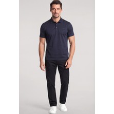 Paul & Shark Erkek Regular Fit Metalik Logo Detaylı Pamuklu Kısa Kollu Lacivert-Gold Polo Yaka T-Shirt 26411229-50E