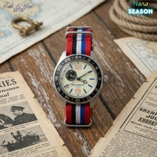 Eski Yeni Antik Vostok Komandirskie 03098A Otomatik Saat Tam Fosforlu Kadran 200M 24 Saat Bezel Nato Kayış