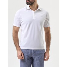 Paul & Shark Erkek Düğme Kapama Kısa Kol %100 Pamuk Beyaz Polo Yaka T-Shirt 26411220A-010