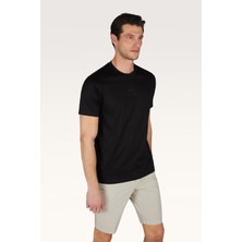 Paul & Shark Erkek Kısa Kol Bisiklet Yaka Rahat Kesim Siyah T-Shirt 26411026A-011
