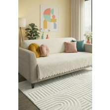 Mariesse Home %100 Bambu Beyaz Yumuşak Tüylü Koltuk Örtüsü Çok Amaçlı Süngerli Koltuk Örtüsü ( 170X210)