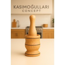 Genel Ahşap Havan & Tokmak Seti Doğal Masif Mutfak Havanı Baharat, Sarımsak ve Kuruyemiş Öğütücü