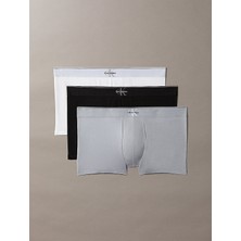 Calvin Klein Erkek Logo Detaylı Elastik Bel Bantlı Pamuklu Üçlü Paket Gri Boxer LV00NB4472-4RV