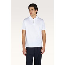 Paul & Shark Erkek Düğme Kapama Kısa Kol %100 Pamuk Beyaz-Altın Polo Yaka T-Shirt 26411224A-10E