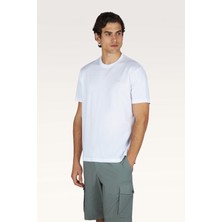 Paul & Shark Erkek Kısa Kol Bisiklet Yaka Rahat Kesim Beyaz-Altın T-Shirt 26411016A-10E