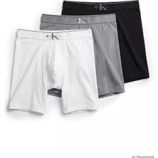Calvin Klein Erkek Pamuklu Logo Detaylı Elastik Bel Bantlı Üçlü Gri Boxer LV00NB4473-4RV