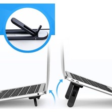 Go İthalat 2 Kademeli Katlanabilir ve Yapışkanlı Laptop Standı Siyah (5224)