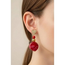 Petek Aksesuar Akrilik Tasarım El Yapımı Kalp Küpe