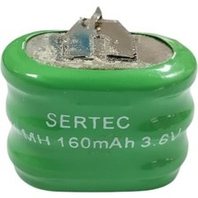 Sertec - 3.6V 3S1P 160 Mah 2 Pin Nı-Mh Buton Pil