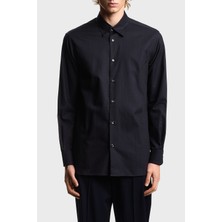 Emporio Armani Erkek Ipek Karışımlı Regular Fit Gömlek Yaka Lacivert Gömlek EM001537 AF18123-FB319