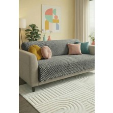 Mariesse Home %100 Bambu Antrasit Yumuşak Tüylü Koltuk Örtüsü Çok Amaçlı Süngerli Koltuk Örtüsü ( 170X210)