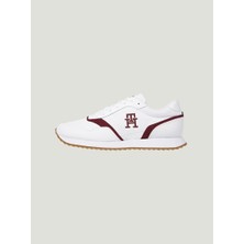 Tommy Hilfiger Erkek Marka Logolu Bağcıklı Kaydırmaz Tabanlı Günlük Kırmızı Sneaker FM0FM04887-YBS