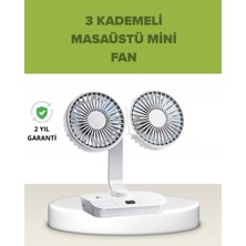 Erdo Ticaret Buğz Çift Kafalı Masaüstü ve Duvar Tipi Sessiz USB Şarjlı Fan