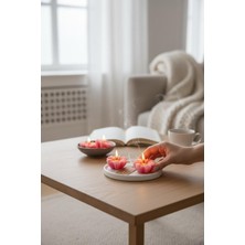 Bereketli Store 4’lü Mor Çiçek Mum Seti | Dekoratif Kokteyl ve Masa Süsleme Mumu