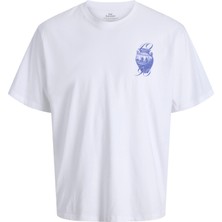 Jack & Jones Erkek Sirt Baskili Bisiklet Yaka Tisört - Trendy