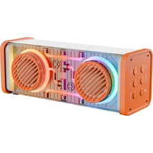  mikado md-56bt turuncu beyaz aux + usb + bluetooth destekli 10w 1500mah taşınabilir speaker