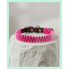 Elar Aksesuar El Yapımı Paracord ve Deri Köpek Boyun Tasması – Ayarlanabilir, Dayanıklı, Küçük Irklar - Do6