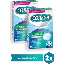 Corega 3 Dakikada Temizleyici 30 Tablet 2 Adet
