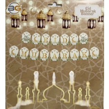 Bereketli Store Eid Mubarak Yazılı Ramazan Banner Asma Tavan Süs