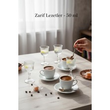 Bereketli Store Line 50 ml Kahve Yanı Cam Bardak – Çizgili Şık Sunumluk