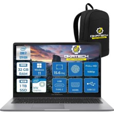 Asus Expertbook P1503 Intelcore I7-13620H 32GB Ram 1 Tb SSD WİN11 Pro 15.6” Fhd Notebook + Okatech Çanta