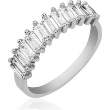 Inure Jewelry Gümüş Sıralı Baget Taşlı Bayan Yüzük