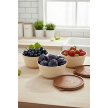 Bereketli Store Redtaş 3’lü Saklama Kabı Seti | Yuvarlak Çiçek Desenli Mutfak Düzenleyici