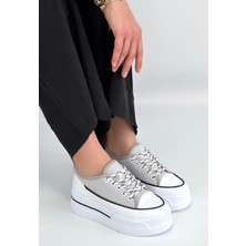 Bluefeet Gri Keten Bağcıklı Spor Ayakkabı