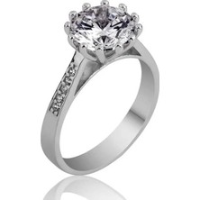 Inure Jewelry Gümüş Tek Taş Bayan Yüzük