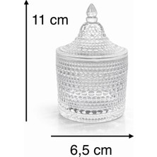 Bereketli Store 90 ml Damla Desenli Cam Lokumluk – Dekoratif Şekerlik & Çerezlik Sunumluk
