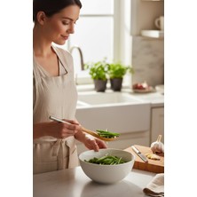 Bereketli Store Metal Saplı Bambu Kevgir – Doğal Bambu Mutfak Kevgiri, Şık ve Dayanıklı Süzgeç