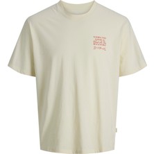 Jack & Jones Erkek Sirt Baskili Bisiklet Yaka Tisört - Trendy