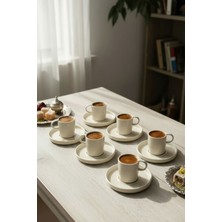 Bereketli Store Miley 6’lı Beyaz Porselen Kahve Fincanı Seti | Şık Kahve Sunum Takımı