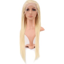 Nerm Gerçek Front Lace Düz Platin Tül Peruk / 65/70CM