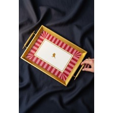 Bereketli Store Kulplu Gold Tepsi Sunum Seti – Lüks ve Dekoratif Servis Aksesuarı