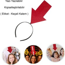 Nerm Kişiselleştirilebilir Ok Taç – Üzerine Yazı Yazılabilen Parti Tacı Kırmızı Renk