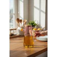 Bereketli Store Renkli 900 ml Yağdanlık – Cam Yağ Şişesi, Sızdırmaz Kapaklı Bambu Kapaklı