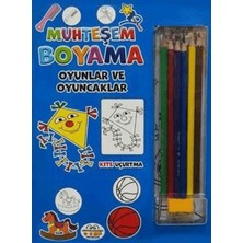 Nerm Muhteşem Boyama - Oyunlar ve Oyuncaklar + 6lı Boya Kalemi